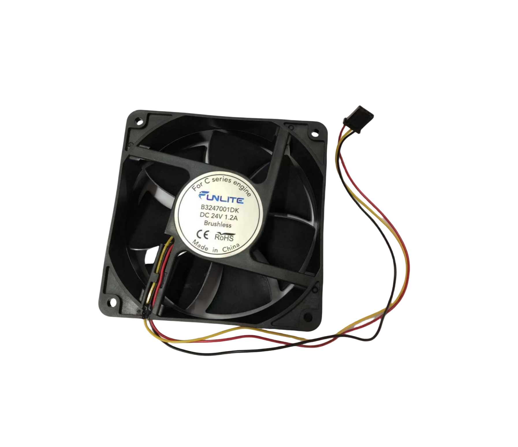 Fan Axial 119x38 mm, 24 volt, 59 l/s, 50dB (for Barco projector FLM, HDF, SLM, DP-series, DP2K-C series)