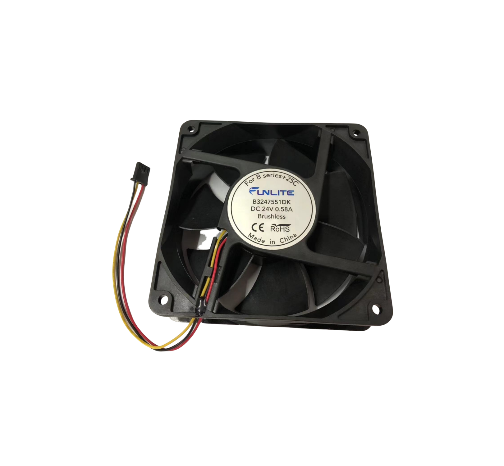 Fan axial 120x39 mm, 24 volt, 80 (/s,56dB (For Barco projector Light Processor cooling DPxK B and C series) 4k